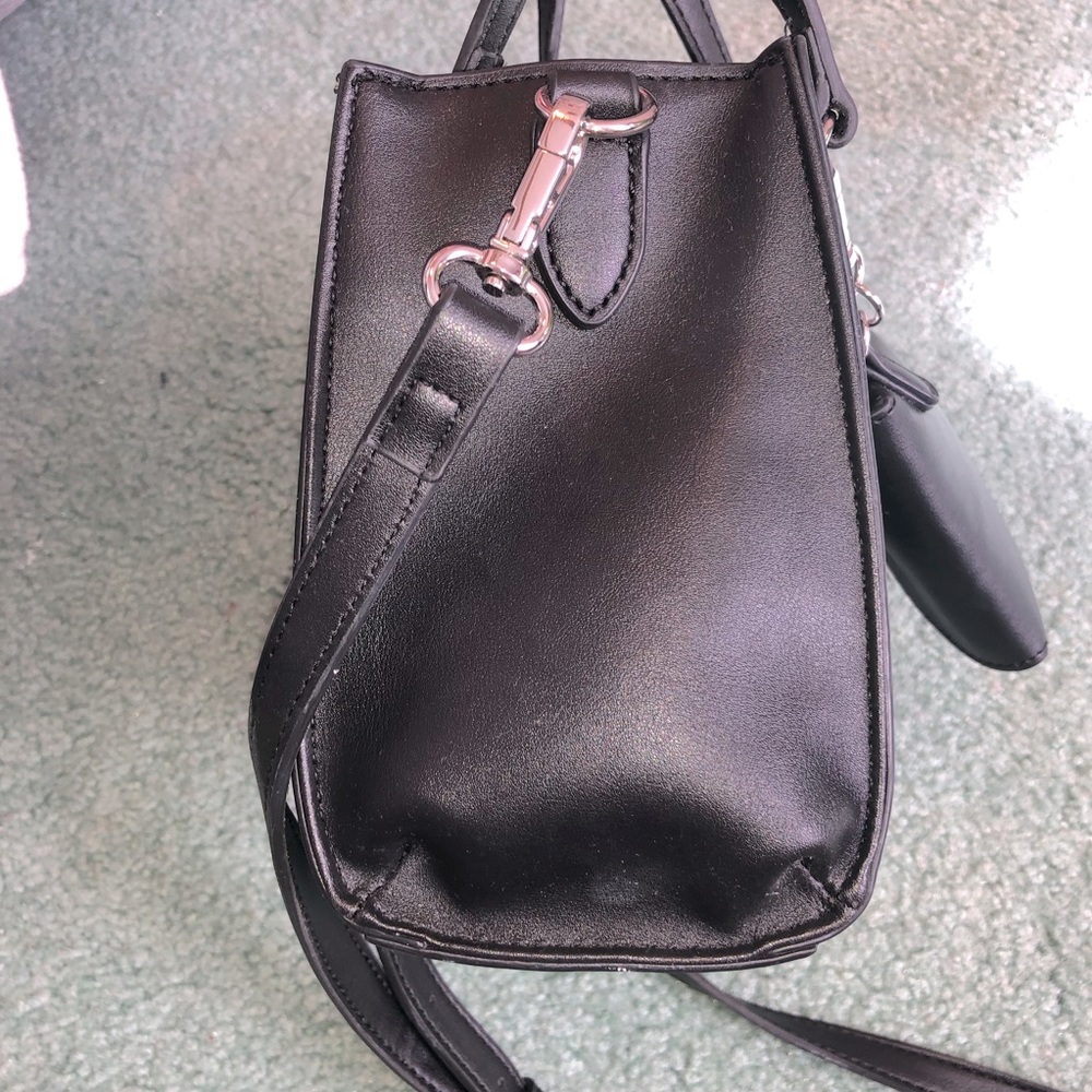 Cute Nine West Black Mini Tote Bag with Charm - Picture 6 of 16